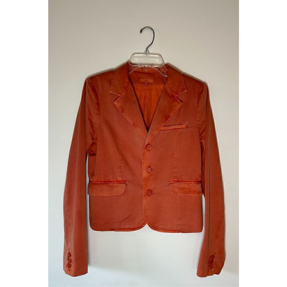 Joie 100% cotton women’s orange blazer jacket size Medium  #43-1311